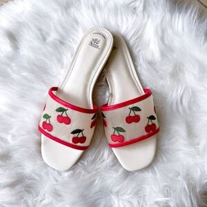 new wild fable ruby cherry mesh slide sandals w memory foam insole 6.5